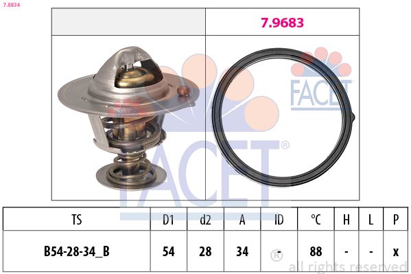 Termostat, środek chłodzący FACET 7.8834