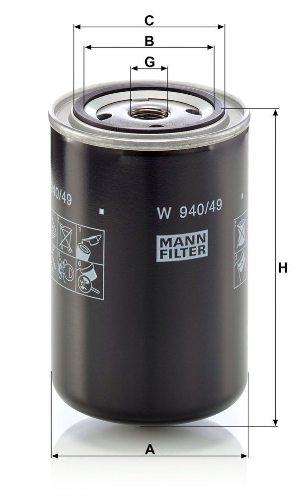 Levně Olejový filtr MANN-FILTER W 940/49