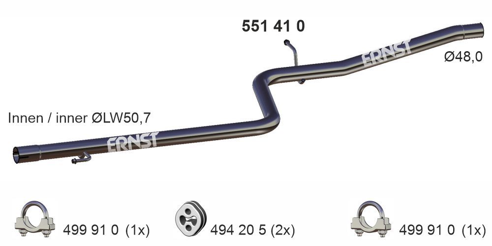 Rura wydechowa ERNST 51762989
