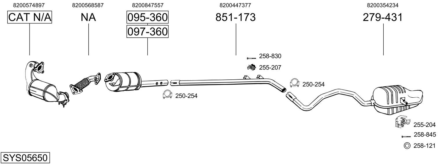 Układ wydechowy BOSAL SYS05650