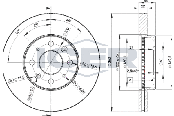 Tarcza hamulcowa ICER 78BD2232-2