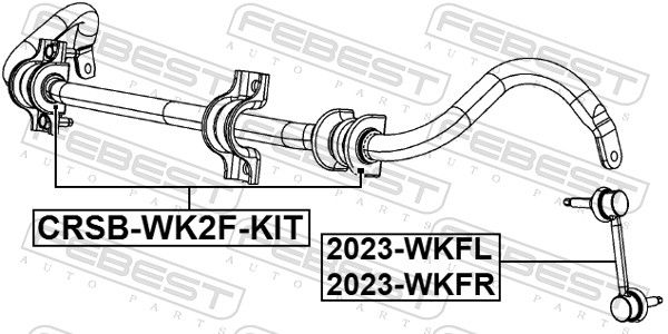 Levně Sada na opravy, uložení stabilizátoru FEBEST CRSB-WK2F-KIT