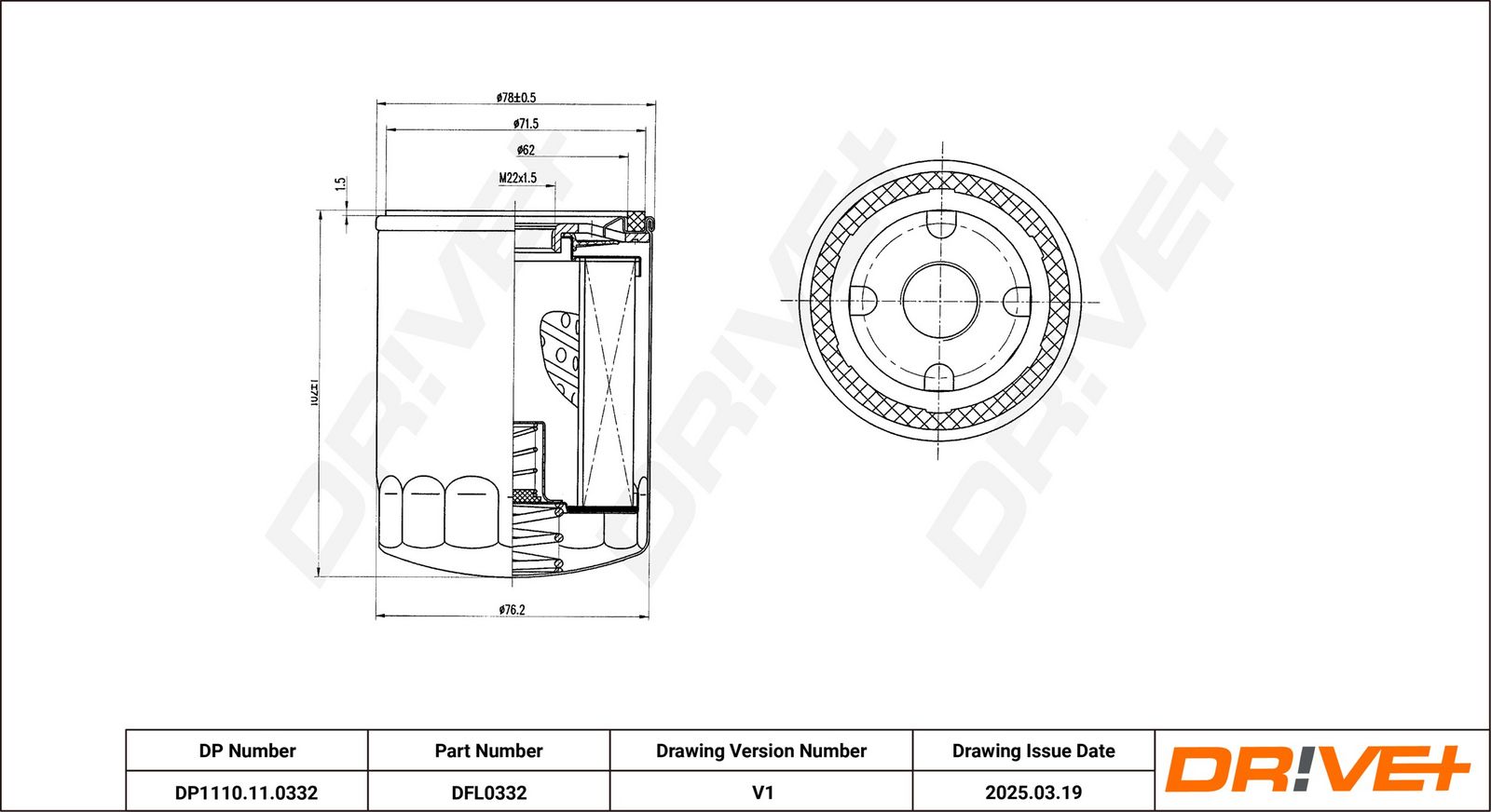 Filtru ulei Dr!ve+ DP1110.11.0332