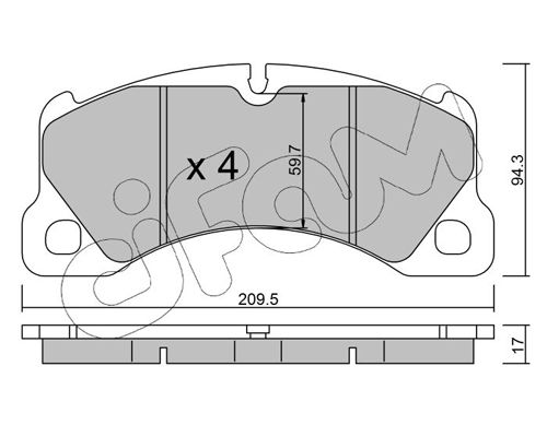 Zestaw klocków hamulcowych, hamulce tarczowe CIFAM 822-957-3