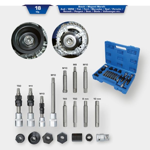 Set scule montaj, fulie alternator cu cuplaj unisens BRILLIANT TOOLS BT571020