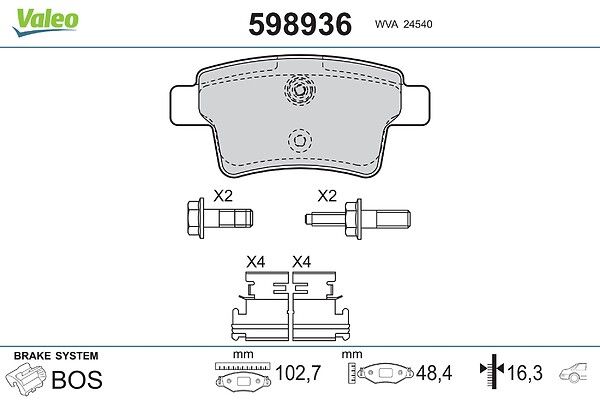 Kit de plaquettes de frein, frein à disque