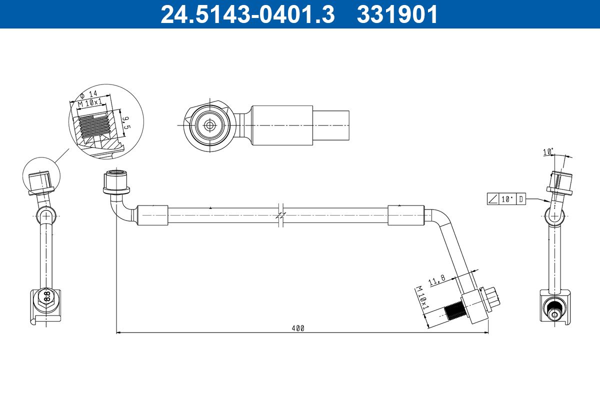Furtun frana ATE 24.5143-0401.3