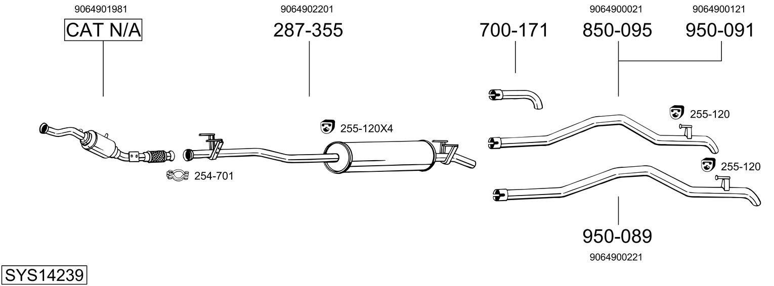 Układ wydechowy BOSAL SYS14239