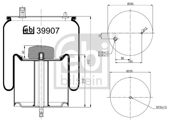 Burduf, suspensie pneumatica FEBI BILSTEIN 39907