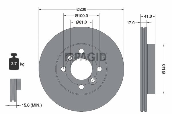 Tarcza hamulcowa PAGID 56509NC
