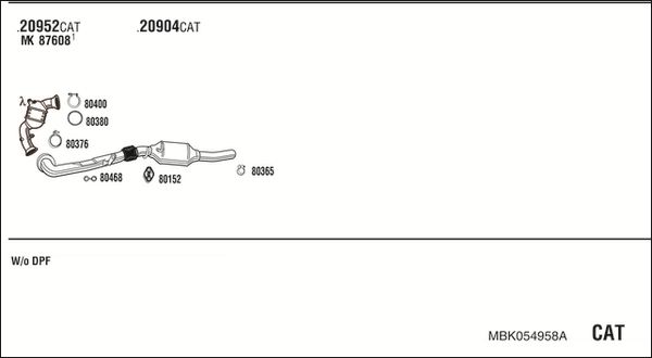 Układ wydechowy WALKER MBK054958A