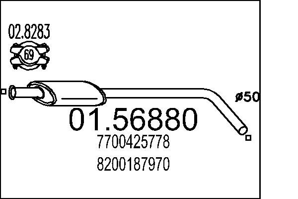 Tłumik środkowy MTS 01.56880