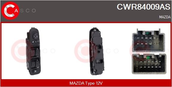 Spínač, zvedací zařízení oken CASCO CWR84009AS