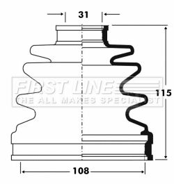 Zestaw osłon, wał napędowy FIRST LINE FCB2846