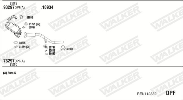 Układ wydechowy WALKER REK112332
