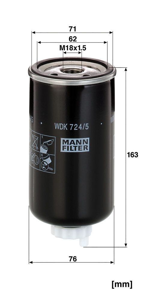 Levně Palivový filtr MANN-FILTER WDK 724/5