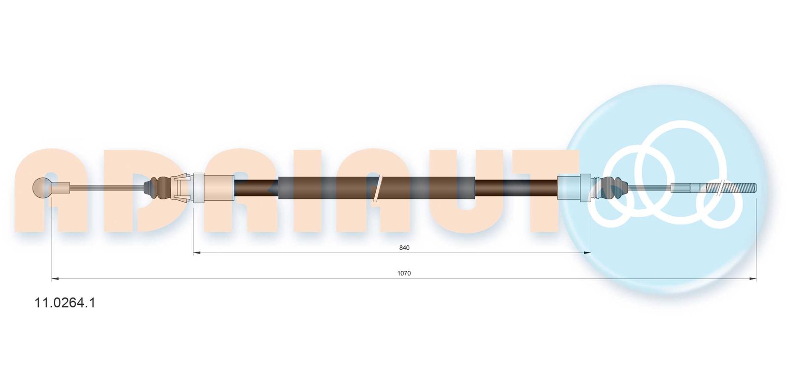 Cablu, frana de parcare ADRIAUTO 11.0264.1