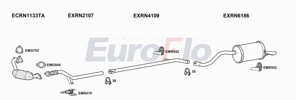 Układ wydechowy EUROFLO RNCAP091001A00