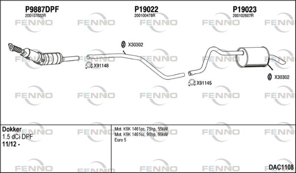 Układ wydechowy FENNO DAC1108