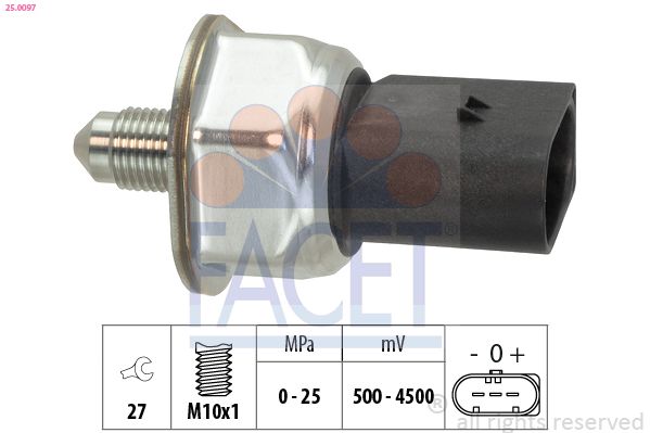 Senzor, presiune combustibil FACET OE Equivalent 25.0097