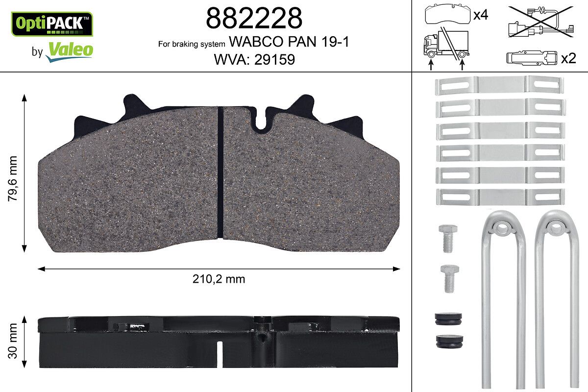 set placute frana,frana disc VALEO OPTIPACK 882228