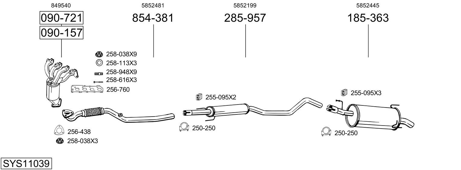 Układ wydechowy BOSAL SYS11039