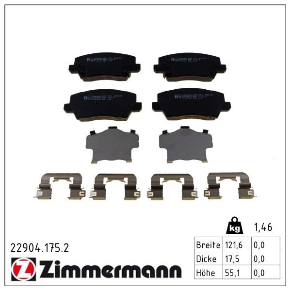 Sada brzdových destiček, kotoučová brzda ZIMMERMANN 22904.175.2