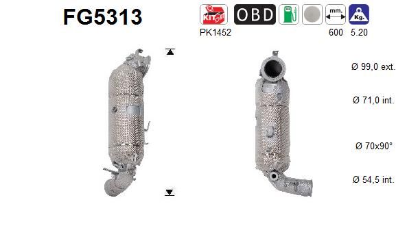 Filtr sadzy / filtr cząstek stałych, układ wydechowy AS FG5313