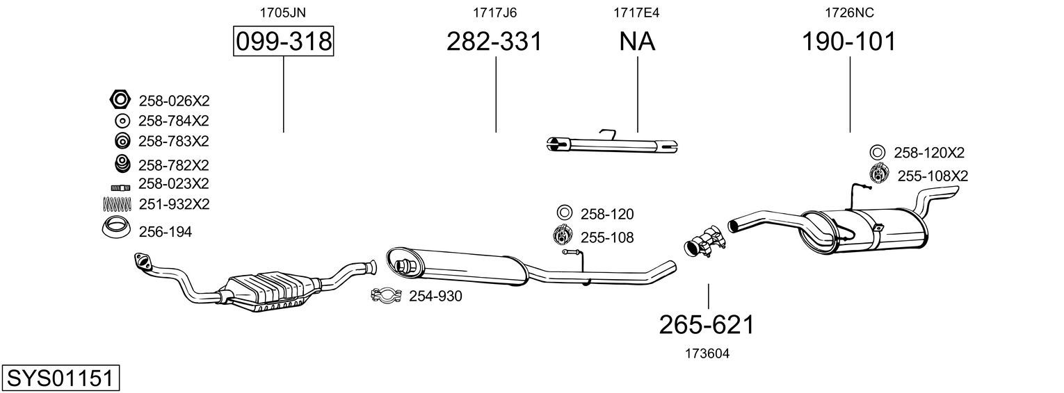 Układ wydechowy BOSAL SYS01151