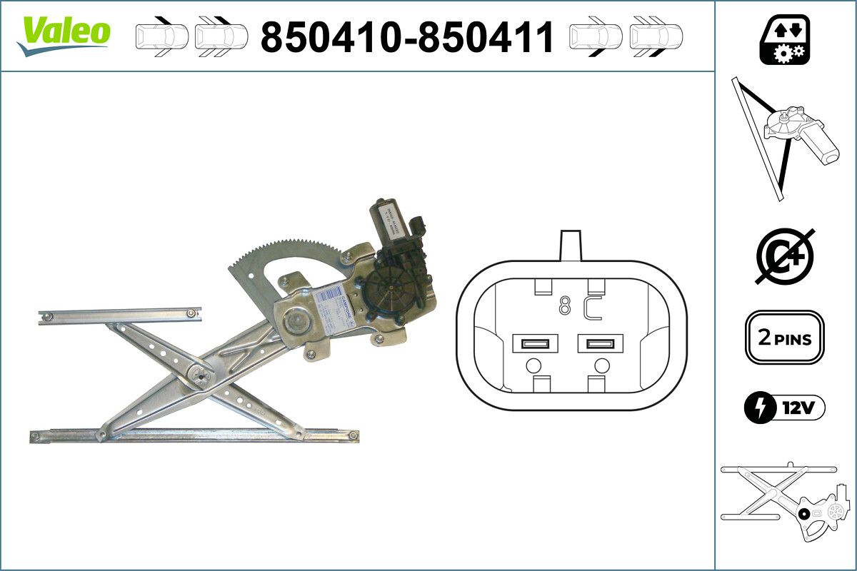 Mecanism actionare geam VALEO 850410
