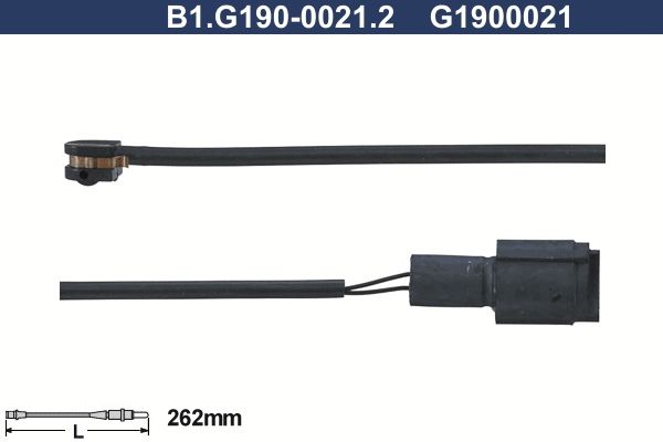 Styk ostrzegawczy, zużycie okładzin hamulcowych GALFER B1.G190-0021.2