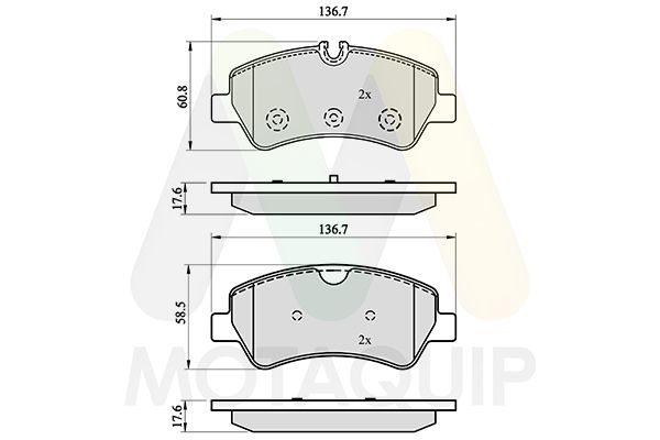 set placute frana,frana disc MOTAQUIP LVXL1745