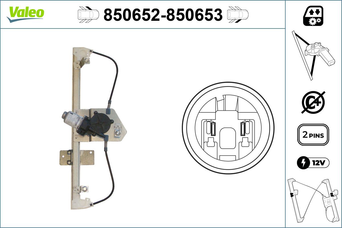 Mecanism actionare geam VALEO 850653