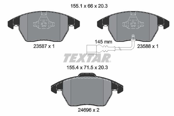 Sada brzdových platničiek kotúčovej brzdy TEXTAR 2469602