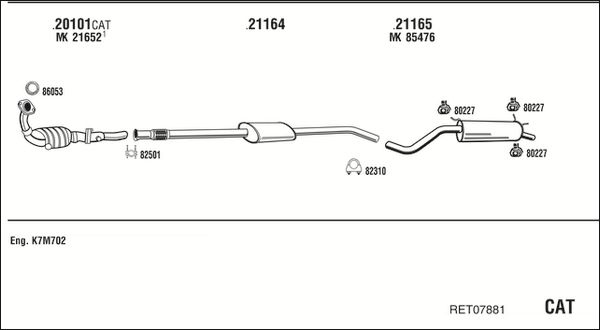 Układ wydechowy WALKER RET07881
