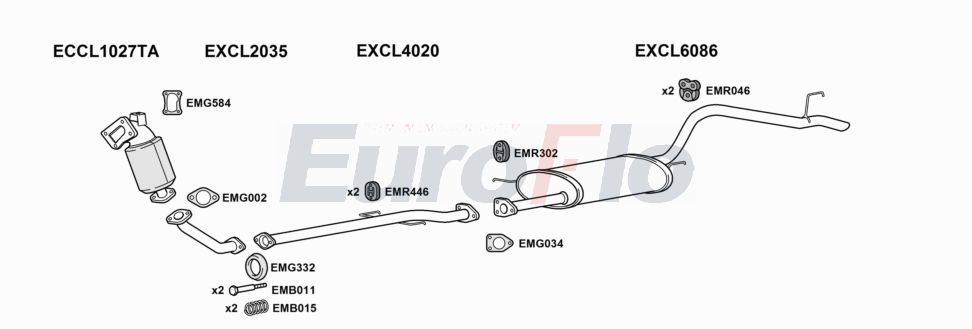 Układ wydechowy EUROFLO CLL2025D8043A00