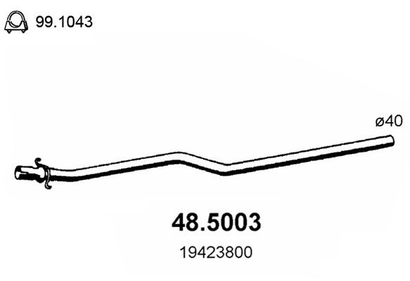 Rura wydechowa ASSO 48.5003