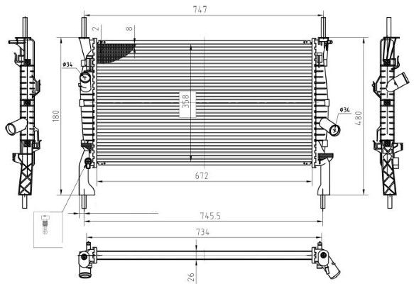 Radiator, racire motor MTR 13054751