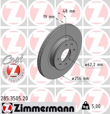 Brzdový kotúč ZIMMERMANN 285.3505.20