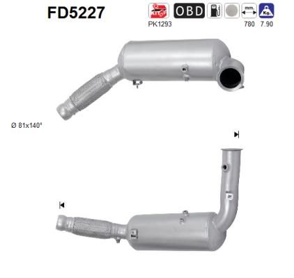 Filtr sadzy / filtr cząstek stałych, układ wydechowy AS FD5227