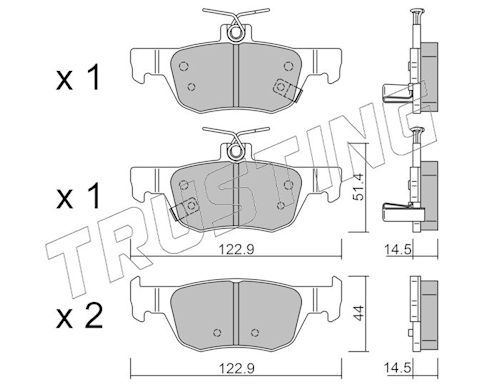 Комплект тормозных колодок, дисковый тормоз