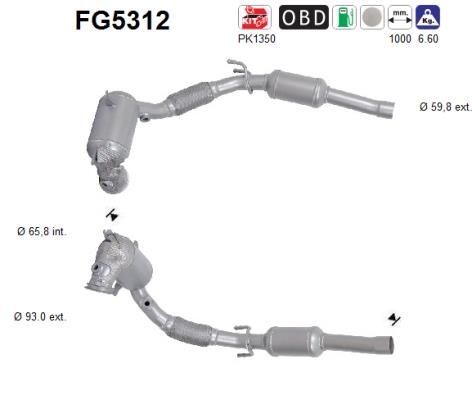 Filtr sadzy / filtr cząstek stałych, układ wydechowy AS 5Q0254504T