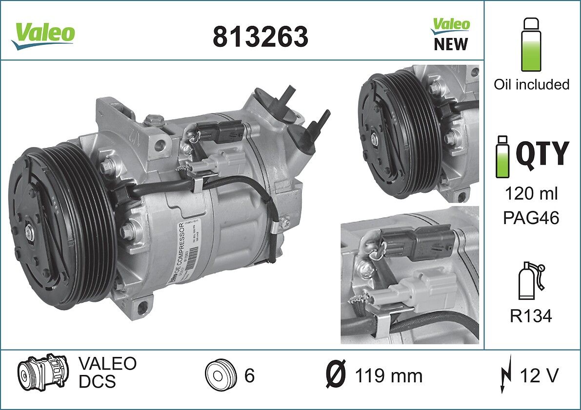 Kompresor, klimatizace VALEO 813263