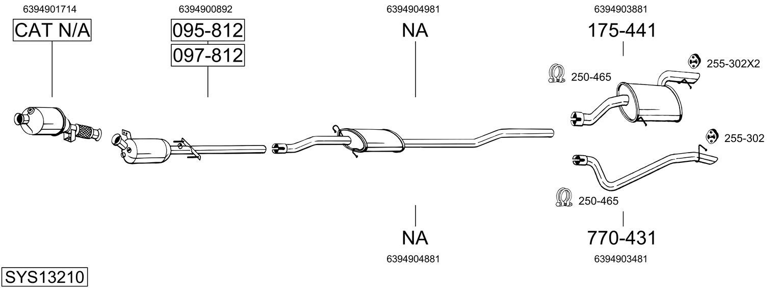 Układ wydechowy BOSAL SYS13210
