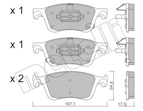 set placute frana,frana disc METELLI 22-1382-0
