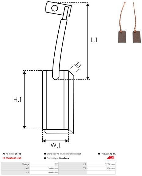 Levně Uhlíkový kartáč, generátor AS-PL BX182