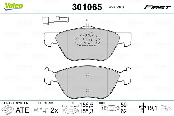 Sada brzdových platničiek kotúčovej brzdy VALEO 301065