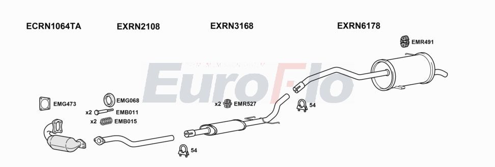 Układ wydechowy EUROFLO RNKAN15D6022A00