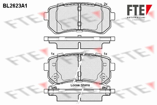 Zestaw klocków hamulcowych, hamulce tarczowe FTE 9010871