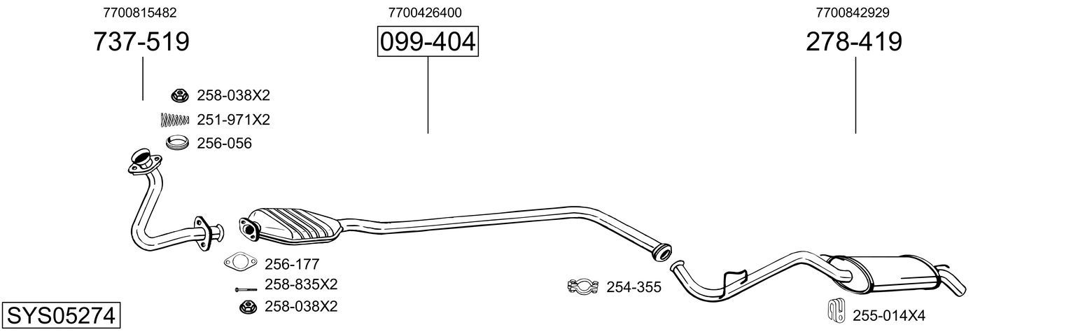 Układ wydechowy BOSAL SYS05274